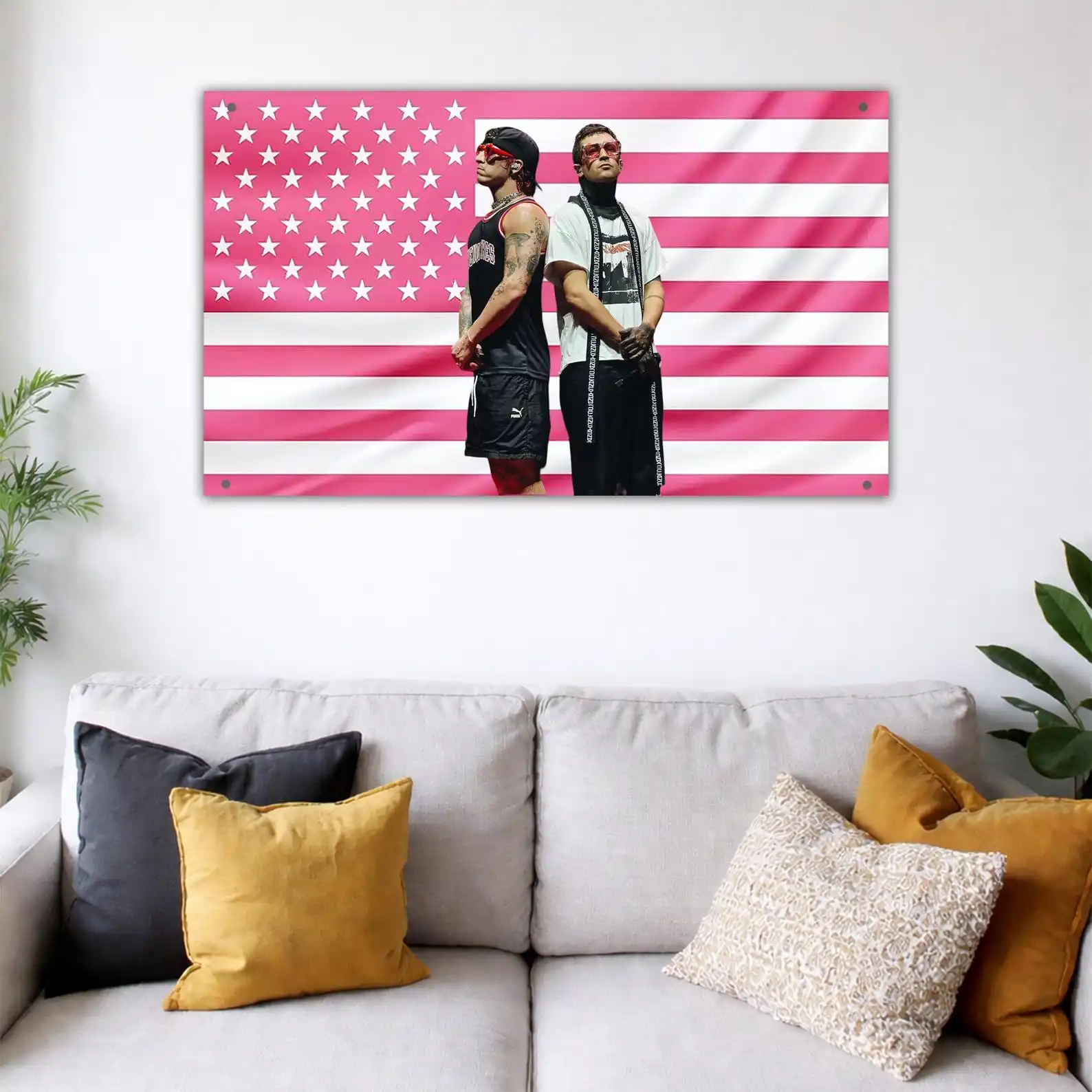 Twenty One P-Pilots Pink US Flag Tapestry Home Decor Items Outdoor Decorations Advertising Decoration Garage Flags for Bedrooms