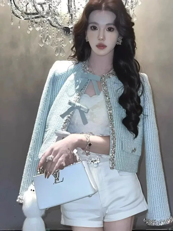 

Ele ort Sle Coat for Women Korean Faion Knot Top Ladylike mat Autumn New Arrival