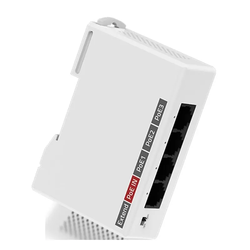 A13E-4 Port 100M For 48V POE Extender DIN Rail Network Switch Repeater IEEE802.3Af/At Plug& Play For NVR IP Camera AP