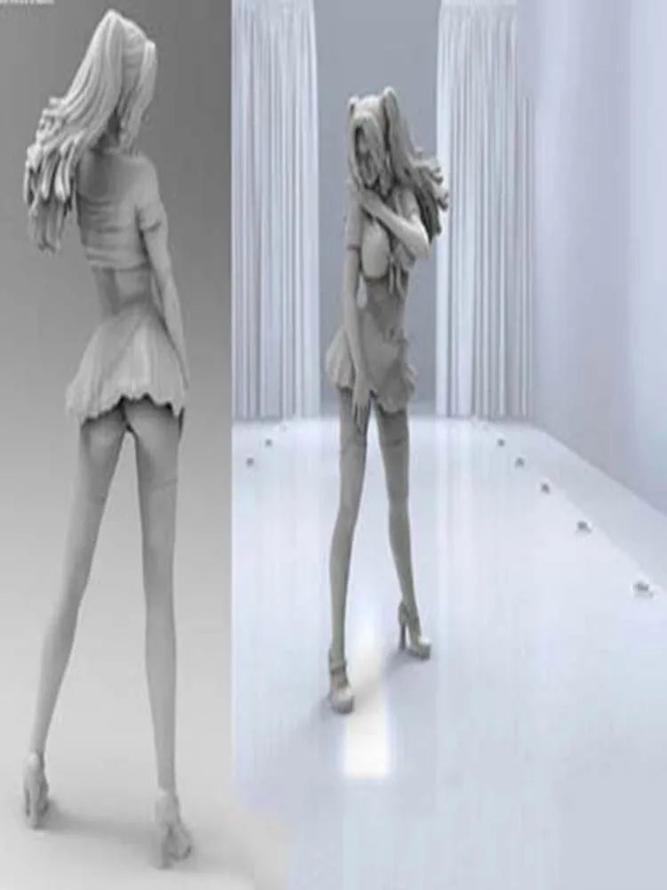 

Unassambled 1/24 75mm Pin Up Girl stand in summer Resin figure miniature model kits Unpainted