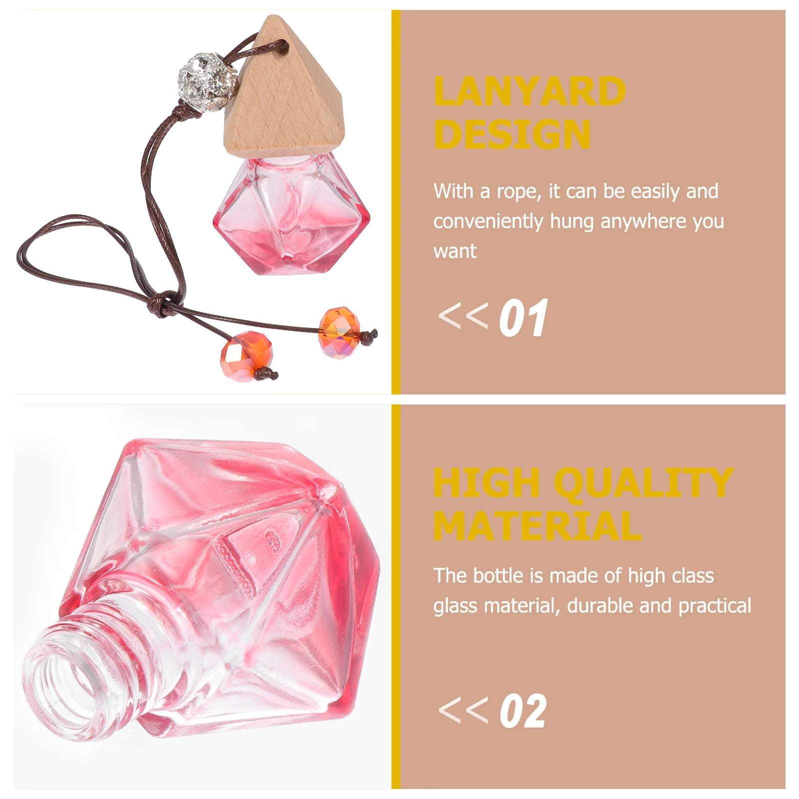 

2 Pcs Hanging Car Air Freshener Aromatherapy Bottle Decor Commemorate Perfume Pendant Office