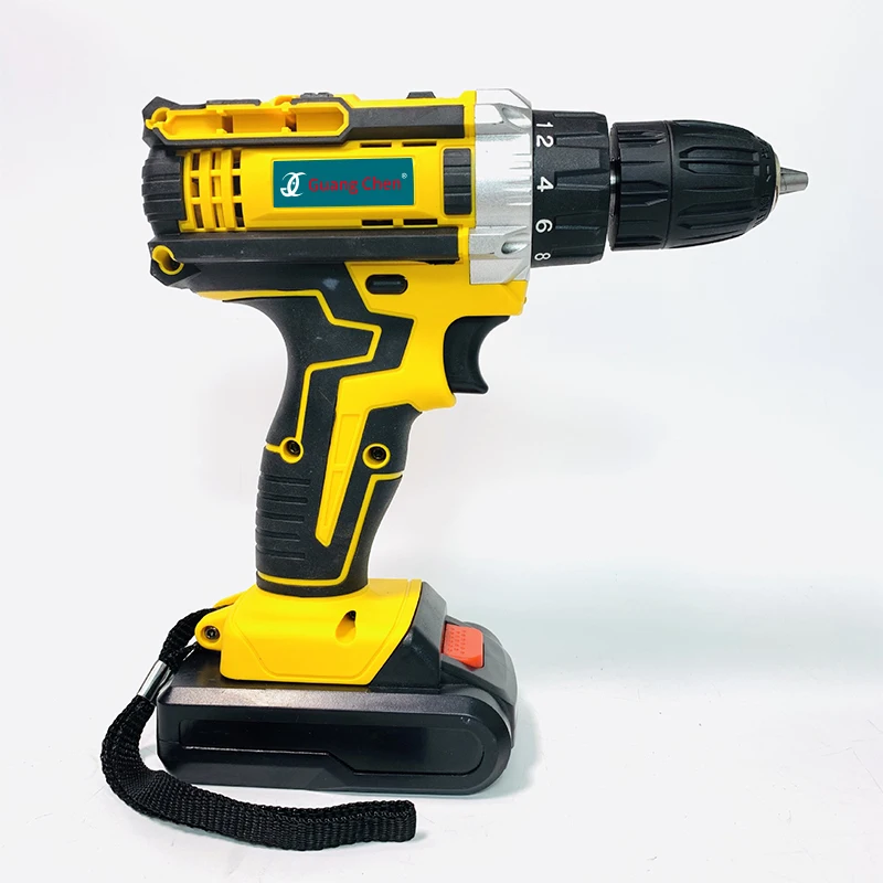 Guang Chen Impact Car Tire Power Drill Two 2.0 Ma Battery Packs 120n/m Brushless Cardless Drill