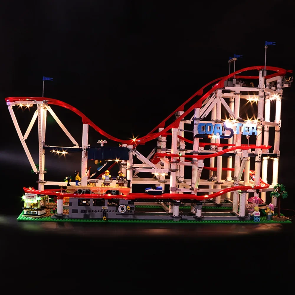 ชุดตัวต่อรถไฟเหาะขนาดใหญ่ GSF 4124 ชิ้น แบบจำลองสวนสนุก ตัวต่อแบบเข้ากันได้ ของเล่นเด็ก ของขวัญวันเกิด วันคริสต์มาส