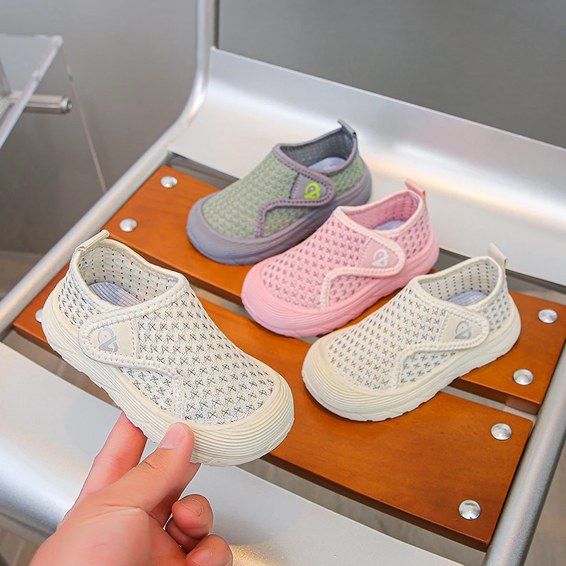 

Детская повседневная обувь, дышащие детские кроссовки с воздушной сеткой, мягкая подошва на крючках, гибкая модная детская обувь на плоской подошве для отдыха, размеры 21–30 лет