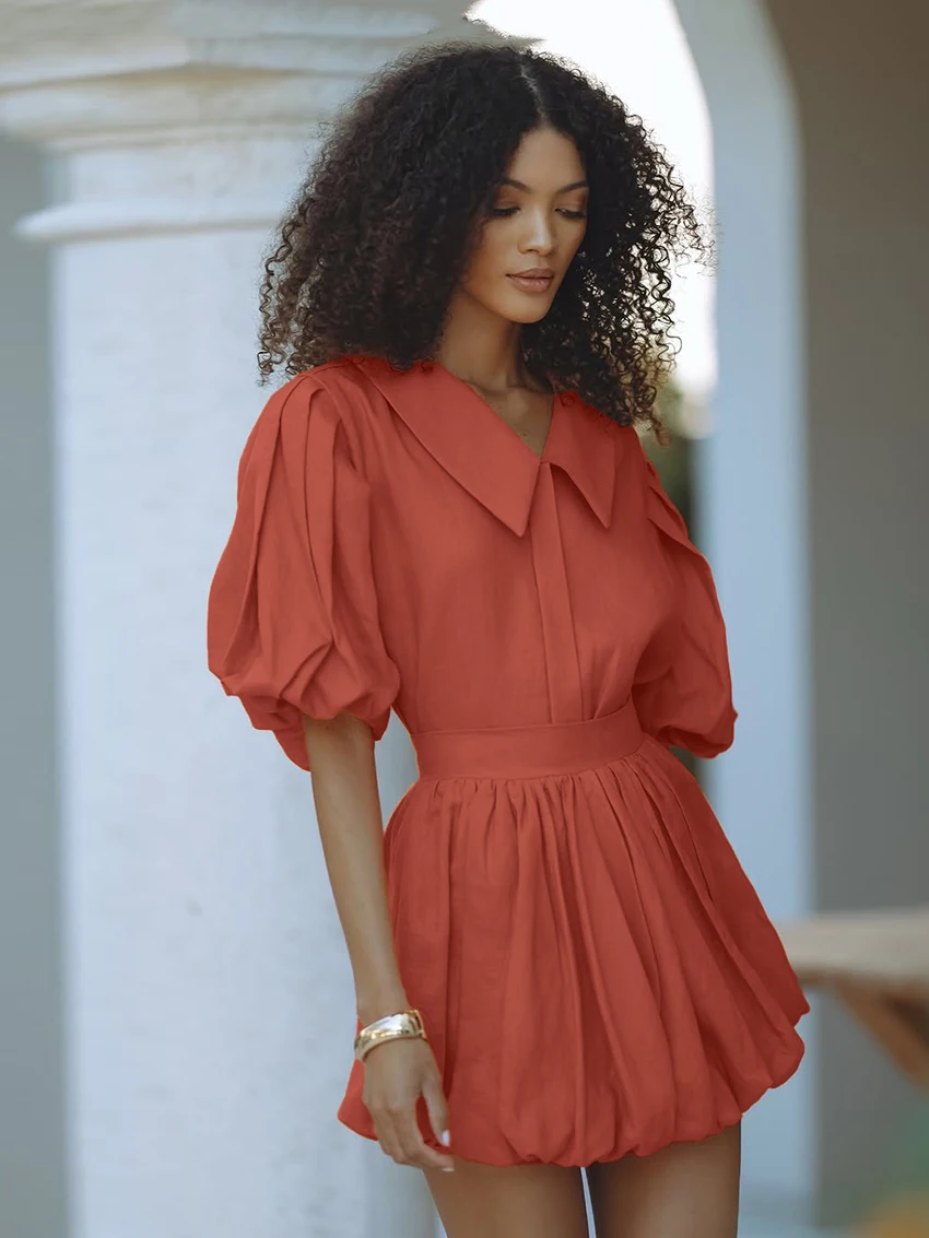 Marthaqiqi Summer Ladies Nightgowns Set Half Sleeve Nightwear Sexy Turn-Down Collar Pajamas Skirt Casual Female Sleepwear Suits
