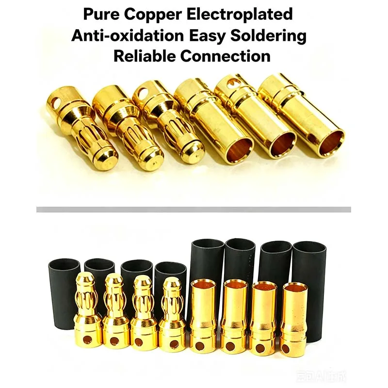 3.5mm Gold-Plated Banana Plug Motor and ESC Connection Male/Female Plug Cables and Accessories for Model Motors