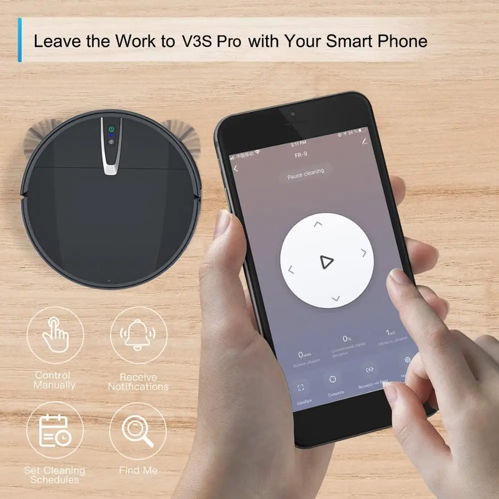 Cleaner With 3800PA Suction APP& Voice Control Autocharge Sweeping
