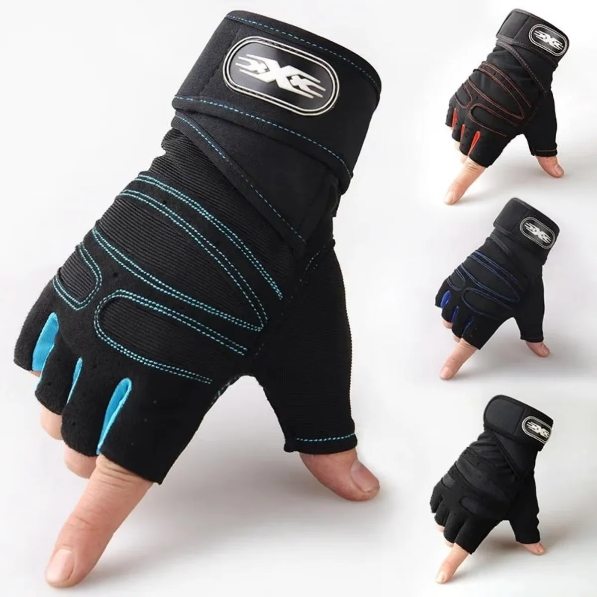 Guantes de Gimnasio para Hombre y Mujer, Guantes Deportivos con Muñequera para Levantamiento de Pesas, Entrenamiento de Fisicoculturismo, Ejercicio, Ciclismo, Antideslizantes