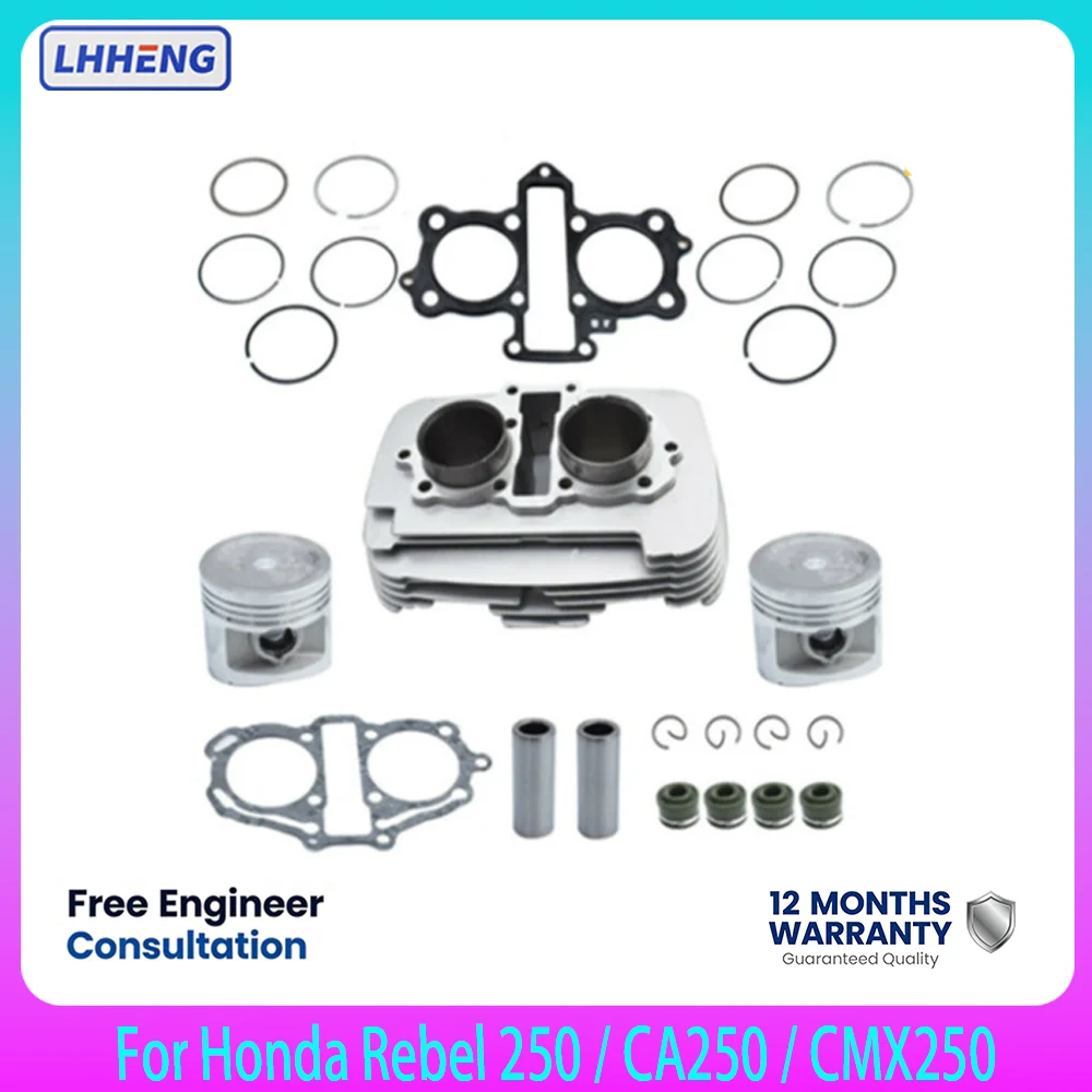 Cylinder Piston Kit 53mm STD For Honda Rebel 250 CA250 CMX250 1996-2015 1 Set Single Cylinder