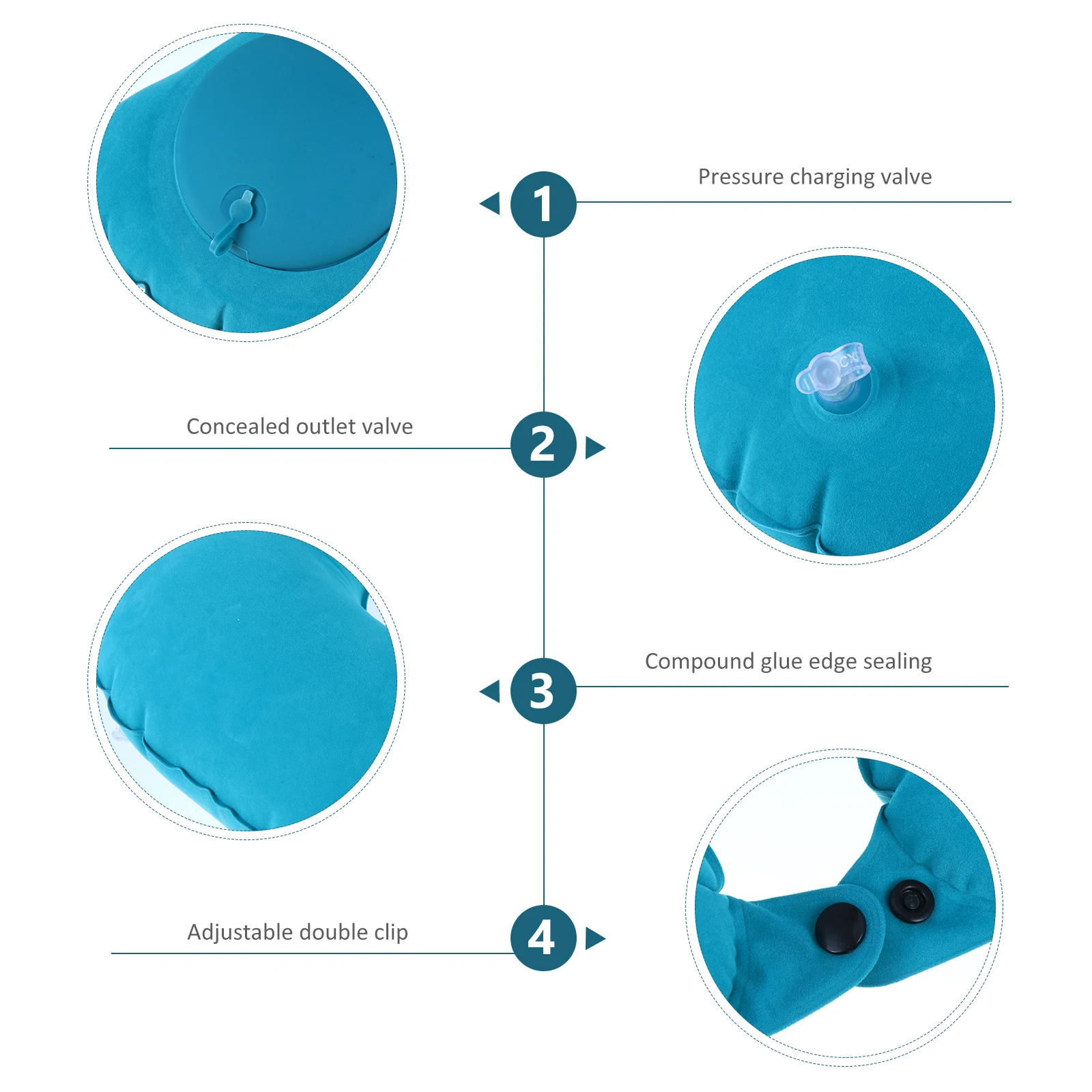 

1 set Inflatable Neck Shaped Cushion Lightweight for Travel Pillow Set Flight U-Shaped Travel Pillow Office Use pillows