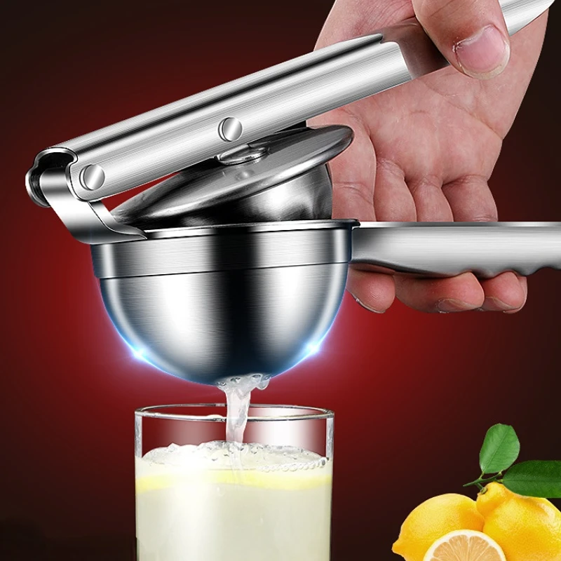 Stainless Steel Lemon Juicer, Manual Press, Orange Handheld Squeezers, Fruit Squeeze, Kitchen Accessories, Household Tool Clip,