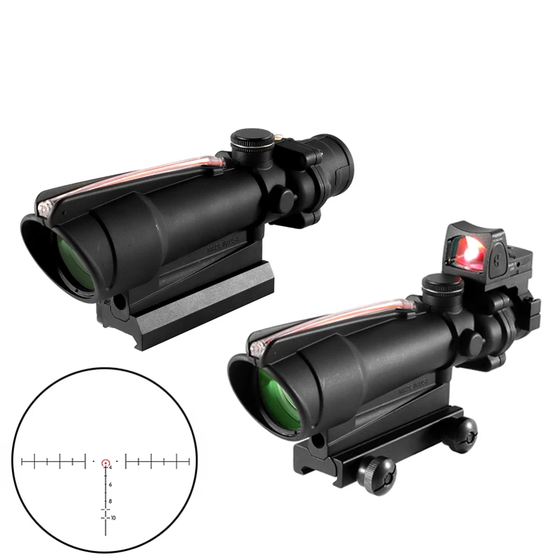 

5x35 Real Fiber Optics Red Dot Illuminated Chevron Glass Etched Reticle Tactical Optical Scope Hunting Sight