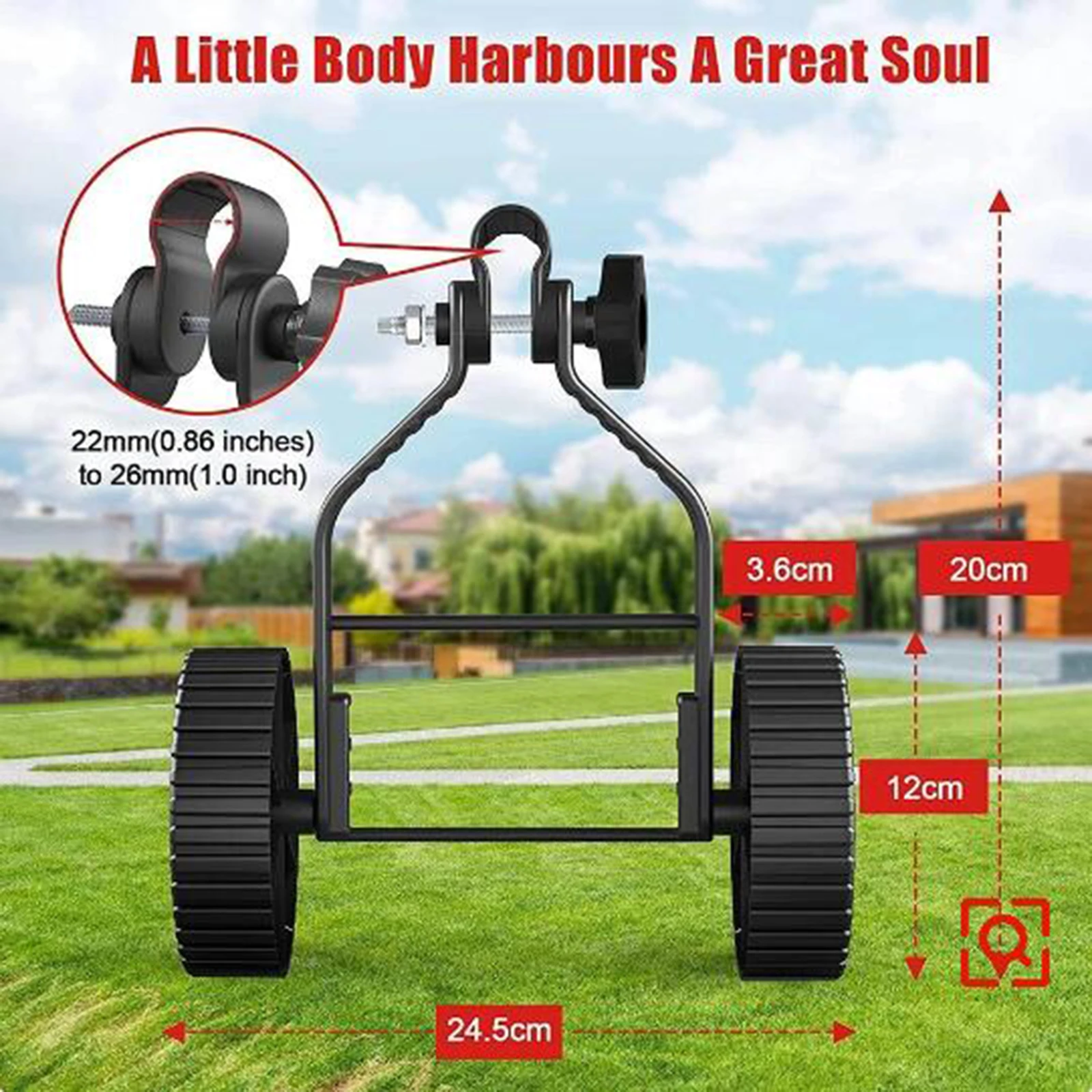 String Trimmer Wheel Attachment Wheel Bracket Adjustable Lawn Mower Auxiliary Wheel Triangular Structure for Cutter Spare Parts