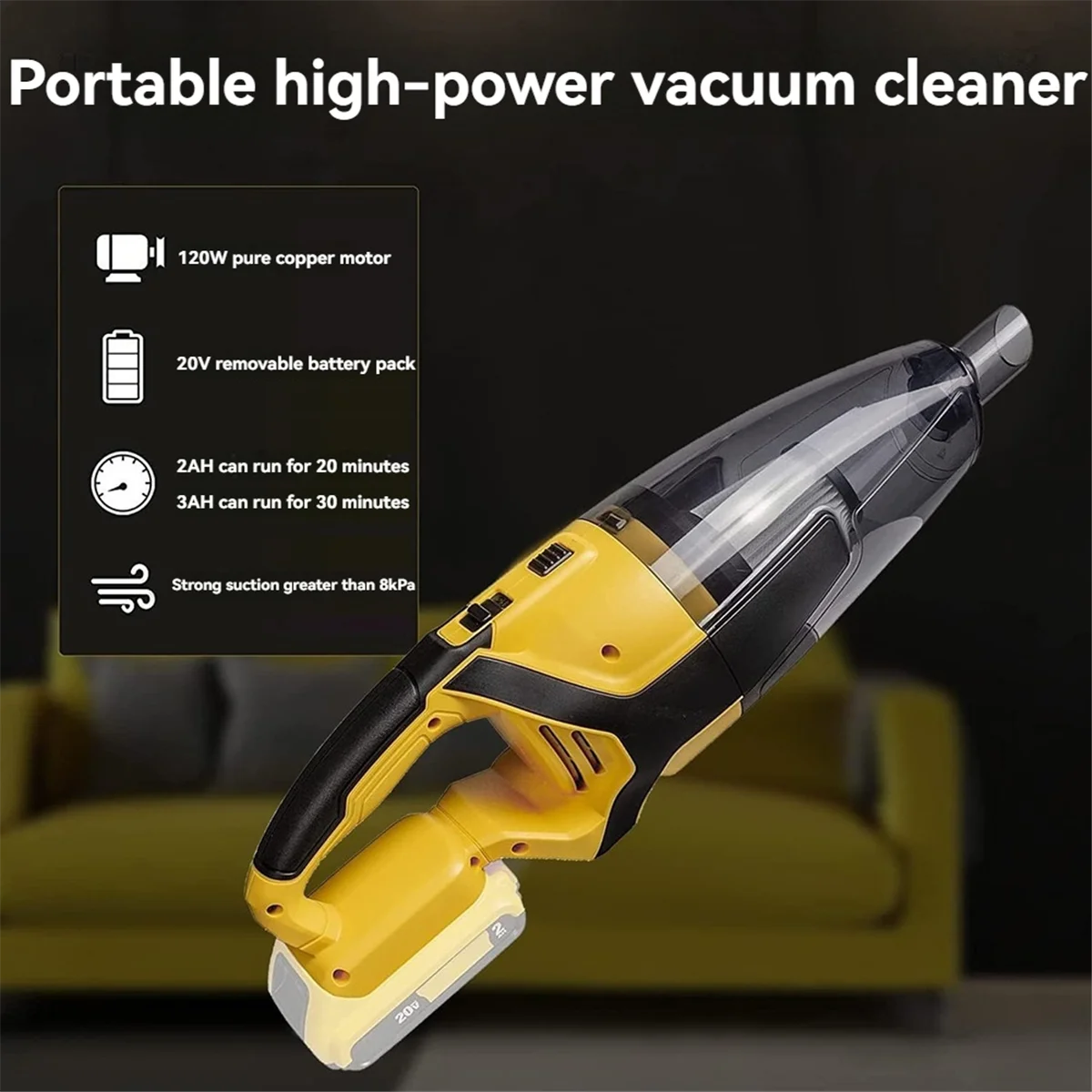 N18R 무선 진공 청소기 20V 배터리와 호환 가능(도구 전용) 바닥 카펫 애완동물 털용 휴대용 진공 청소기