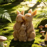 Bunny Family Silicone Candle Mold 3D Mother Baby Rabbits Candle Soap Mold Easter Bunny Mold for DIY Crafts Resin Art Home Decor