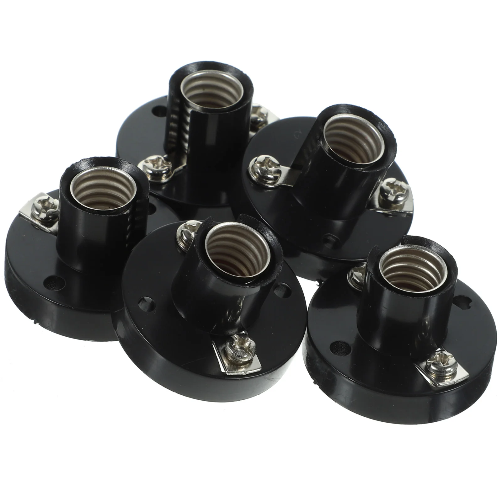 5 Pcs E10 Spiral Lamp Holder 5pcs Light Bulbs Socket Base Bakelite Parts for Making Lamps Mini