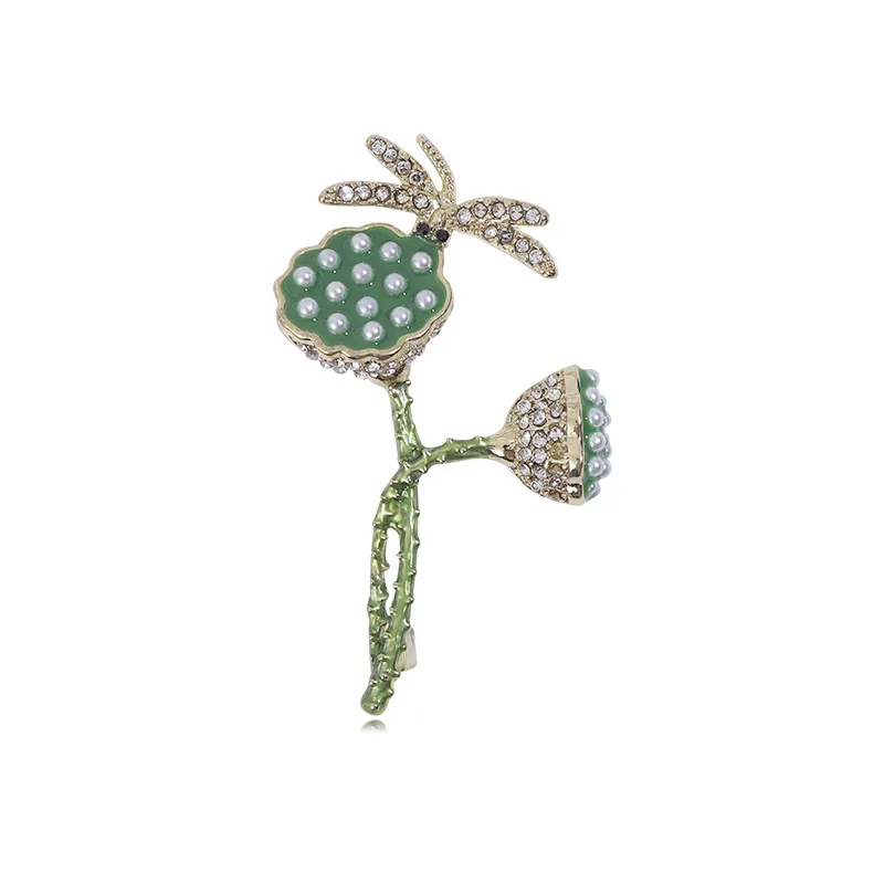 

Fashion lotus Seed Dragonfly Brooch Women's Unisex Plant Pin Banquet Backpack Gift Jewelry Accessories