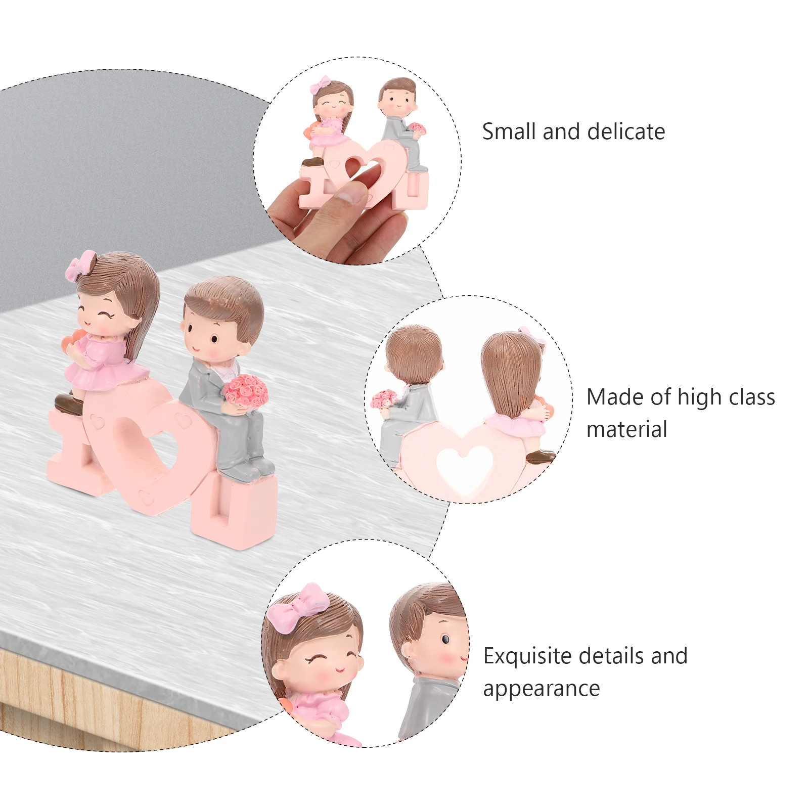 

Love Ornaments Decorations Proposal Wedding Valentine's Day Statue Exquisite Couple Figurine Hugging Resin Bride