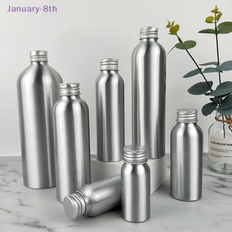 30 ml-250 ml Silber Aluminium Flasche mit Schraubverschluss Parfüm Kosmetik Toner Wasserflasche Reise tragbare nachfüllbare Flasche