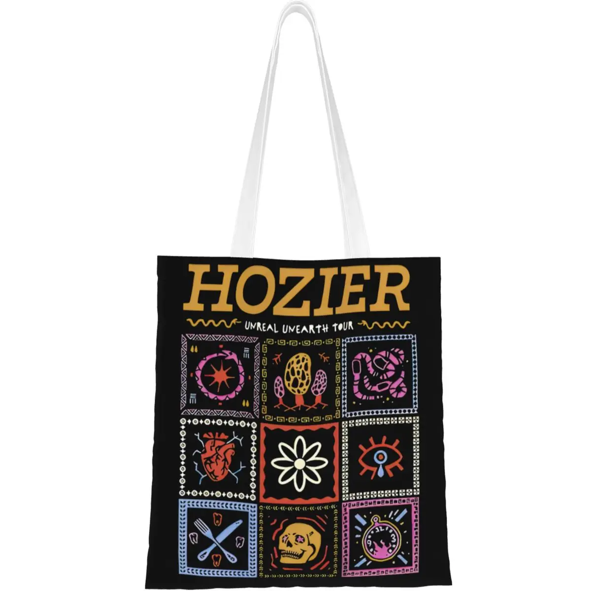 Unisex Hozier 2024 Unreal Unearth Tour Tote Bags Large Capacity Hozier Merch for Fan Grocery Bag for Shopper Handbags