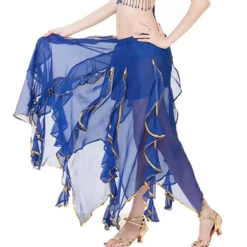 1pc ベリーダンススカート衣装インドダンサーロングスカート女性のセクシーなベリーダンスチェーンヒップスカーフ女性ショー衣装