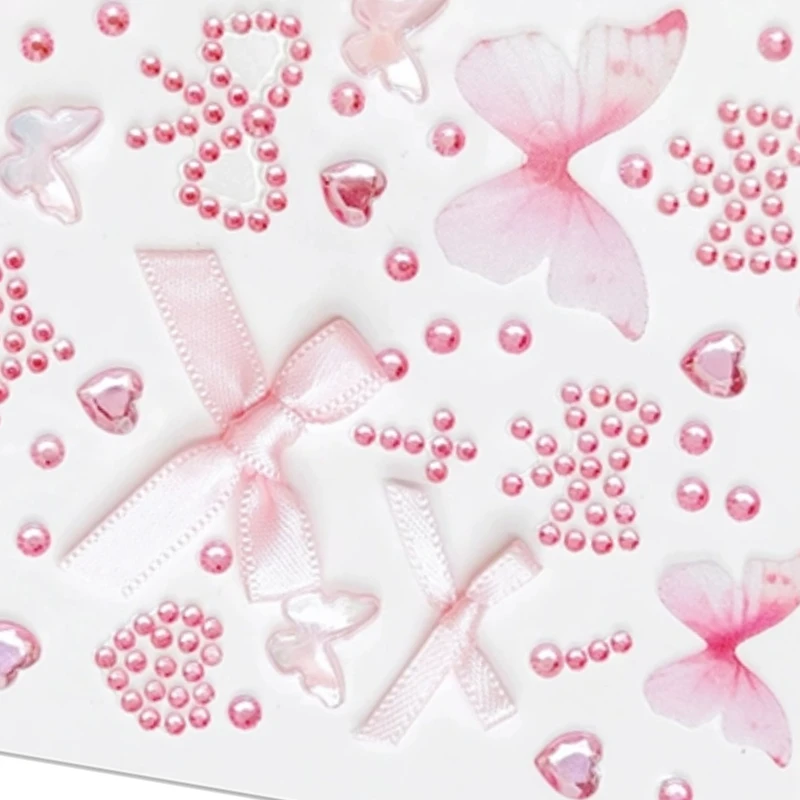 Autocollant 3D pour visage d'amour doux, 1 pièce, autocollants en diamant avec nœud rouge rose, décoration de maquillage, Performance avec colle de support, autocollant sans trace *