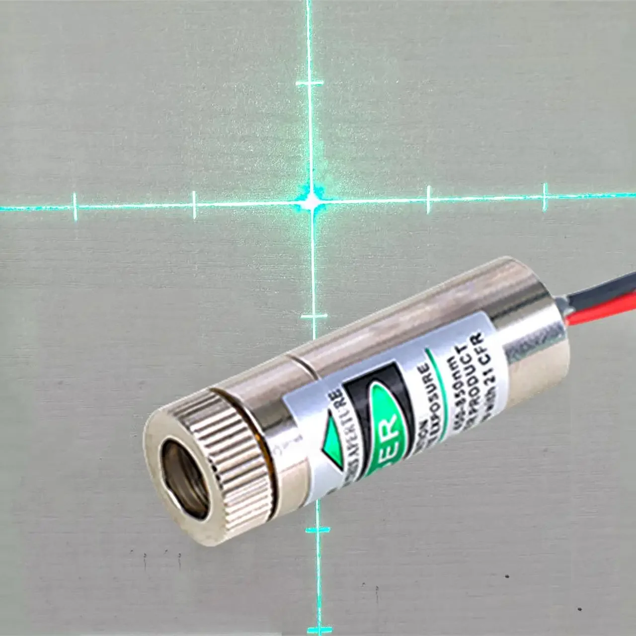 Calibrated Cross Line Laser Module, Red Green Light Glass Lens, Adjustable Diode Diameter, 12mm Optical Instrument