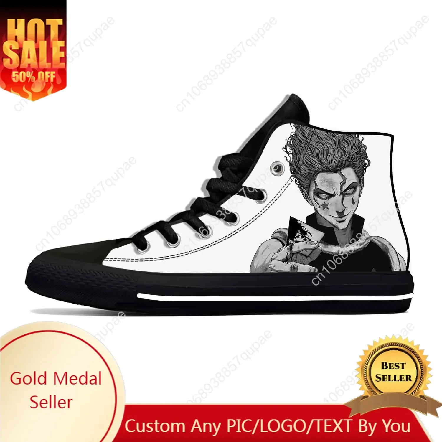 Japanese Anime Manga Hunter X Hunter Hisoka Morow Casual Cloth Shoes High Top Lightweight Breathable 3D Print Men Women Sneakers