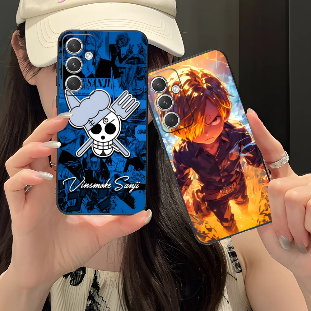 Mobile Pirate Sanji Phone Case for Samsung Galaxy S24 S23 S22 S21 S20 S10 S9 Plus FE Ultra Lite Black Cover Smartphone