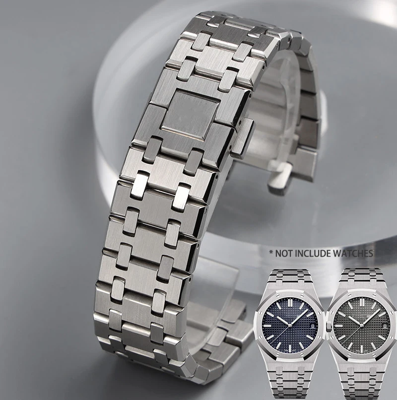 

For AP ROYAL OAK GA2100 2110 15400 Watch Strap 21mm 26mm 28mm Watchband Full Stainless Steel 316L Bracelet Folding Buckle Strap