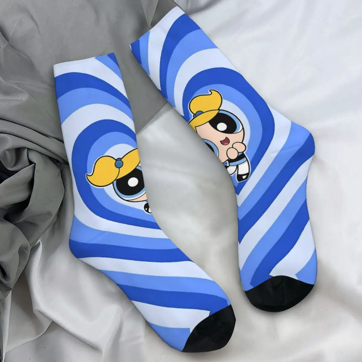 The Powerpuff Girls Bubbles Stockings Printed Leisure Socks Spring Anti Bacterial Socks Men's Running Sports Breathable Socks