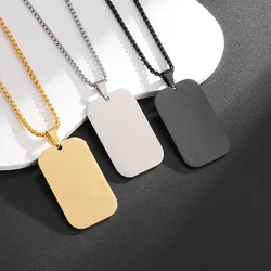 Hot Sale Pendant Smooth Plate Tag Men Retro Necklace Jewelry