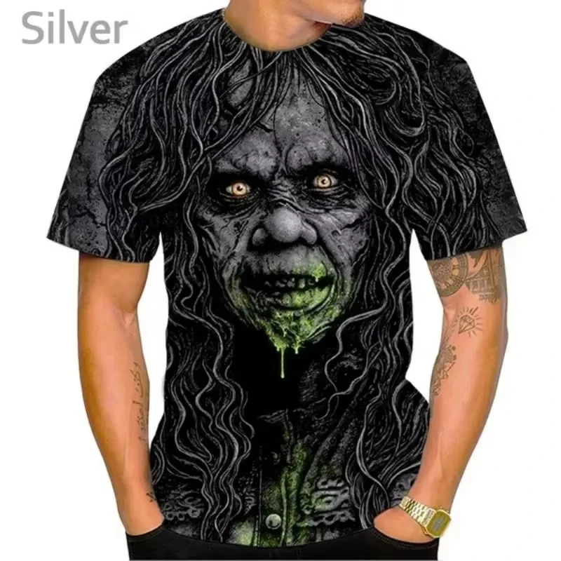 New Horror Movie The Exorcist 3D Print T-Shirt Men Women Short Sleeve Fashion T Shirts Oversized Harajuku Tees Tops Man Clothing
