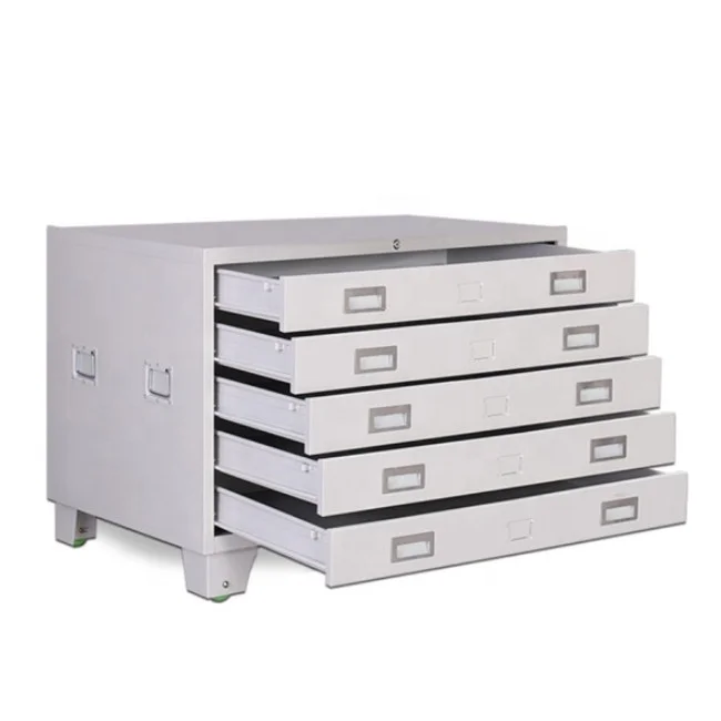 Cabinet UTOP 5 Drawer Flat File Cabinet Removable Steel Locker A0 A1 Paper Drawing Suitable For Home Office Hotel Art School Con