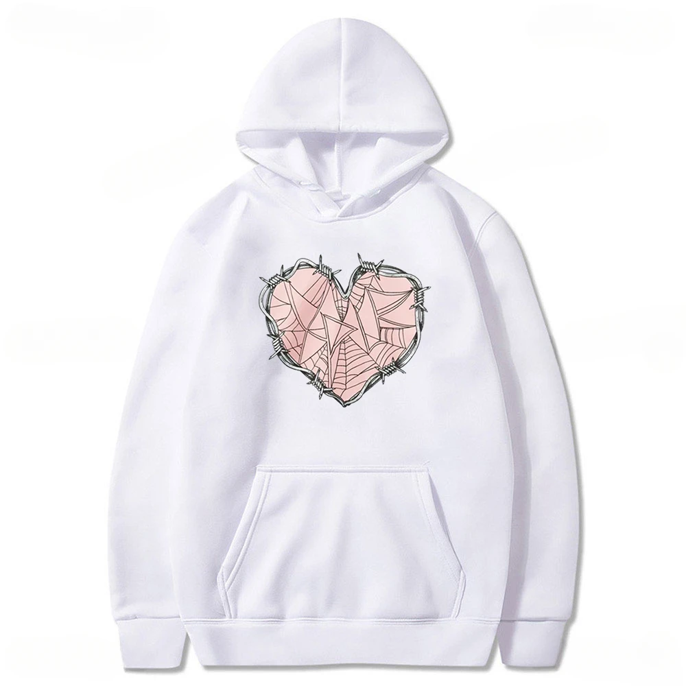 2024 Fashion Clothes XPLR Sam and Colby Merch Web Heart Hoodie Long Sleeve Women Men Sweatshirt Casual Style Harajuku Streetwear