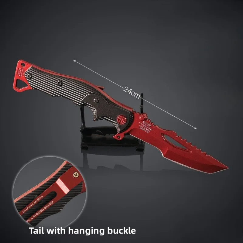 24cm/9.45in Arena Breakout: Infinite Game Peripherals Ornament Crimson Kite Folding Knife Model Toy Gun Birthday Gift for Boys