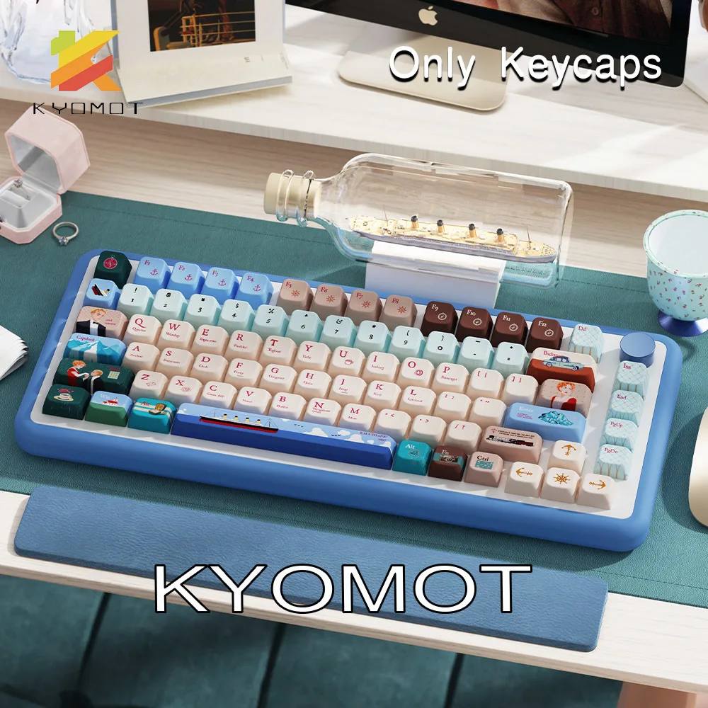 KYOMOT 158 Keys Titanic Romance Movie Theme Keycaps PBT MDA Profile Anime Keycap For MX Switch DIY F 75 Mechanical Keyboard Caps