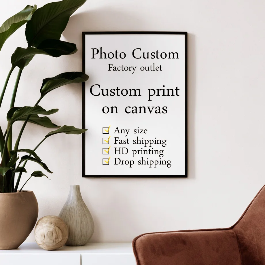 

Gotinkart Custom Painting Canvas HD Print Customized Your Picture Personalized Wall Art Poster Photos for Living Room Home Decor