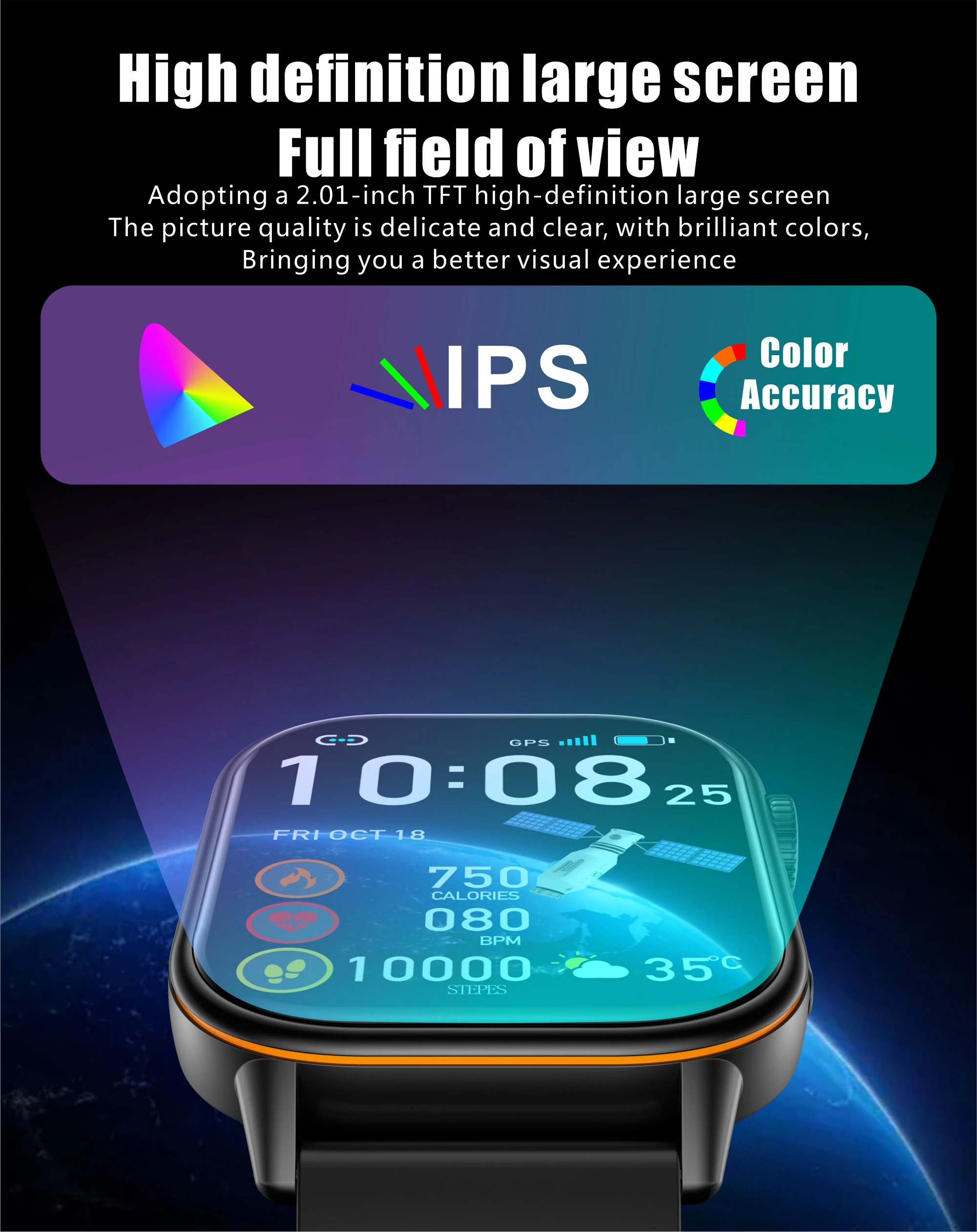 Neue Smartwatch mit integriertem GPS für Sport, Fitness und Pilates, Damenmode, präzise Positionsbestimmung, 5ATM wasserdicht, Bluetooth-Anruf-Armband – Detail 3