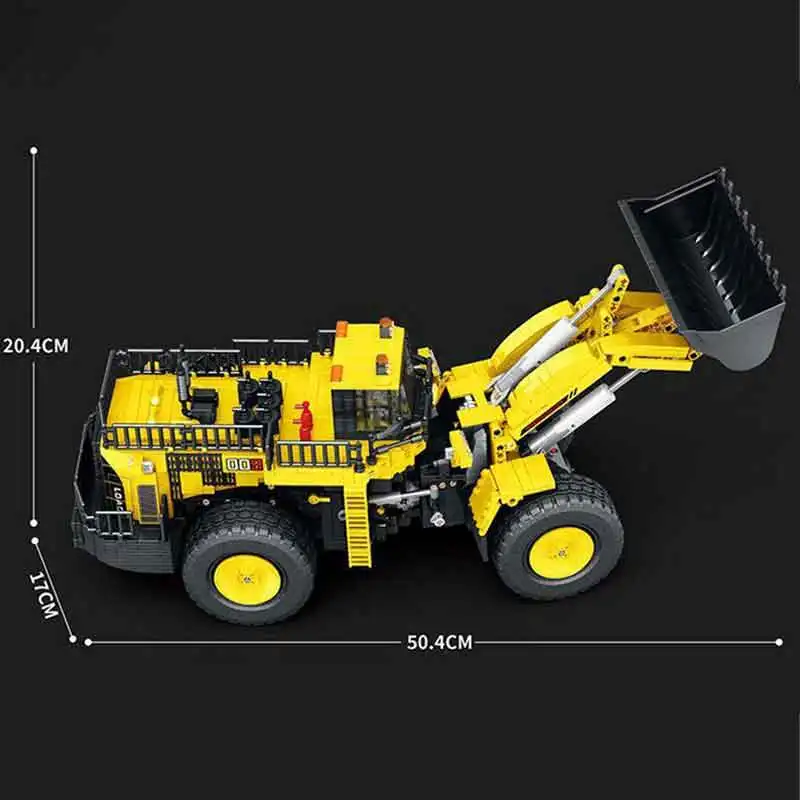 Reobrix 22009 Yellow RC Loader Building Blocks Bricks, High Difficulty DIY Construction Model, Perfect Present for Model Lovers