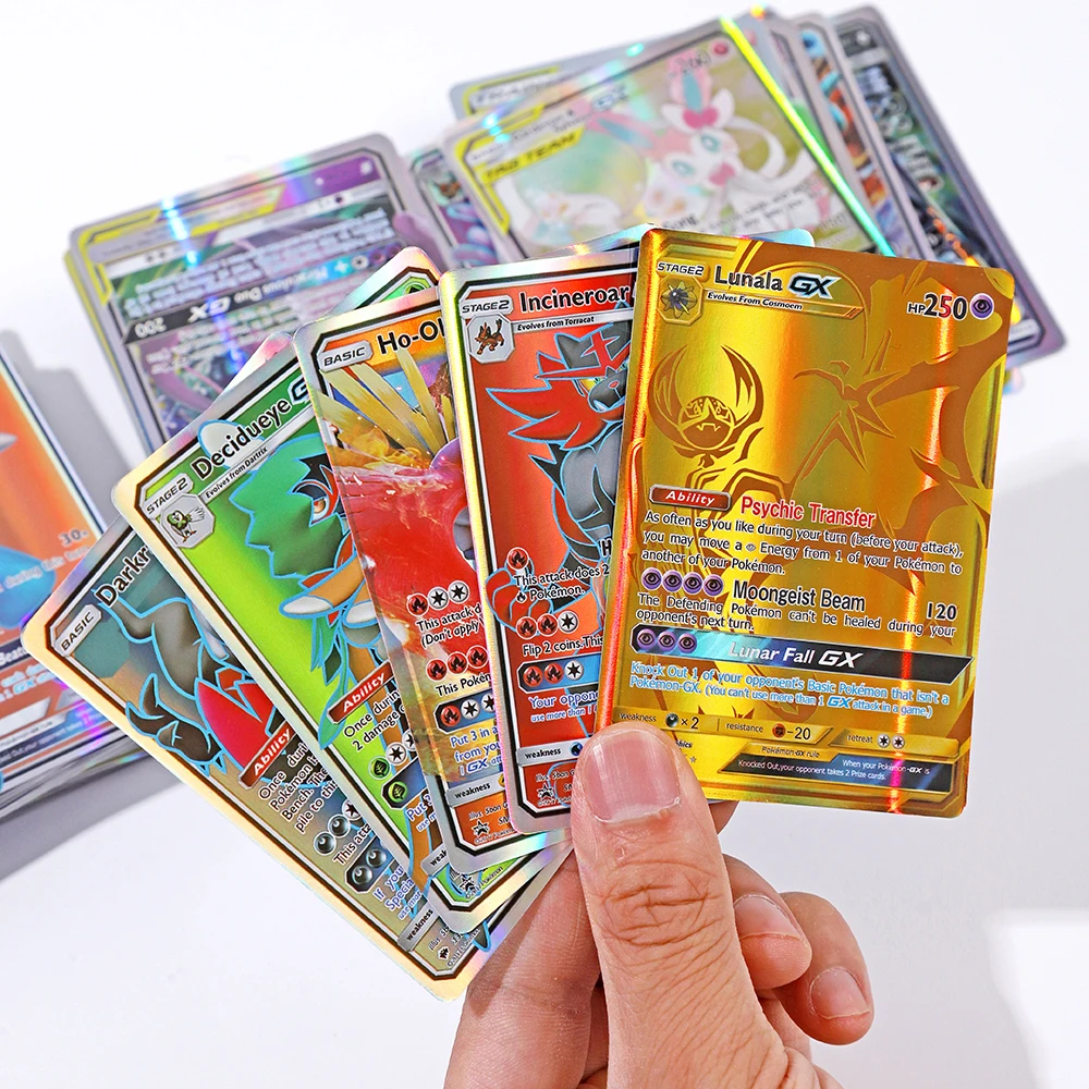 20 adet Pokemon Kartları GX Etiketi Takımı Vmax Mega Parlayan İngilizce Fransızca Oyunu Savaş Carte Ticaret Koleksiyonu Kartları Oyuncaklar Çocuk Hediyeler