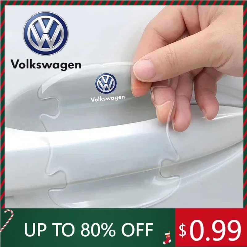 

Прозрачная защитная накладка на дверь автомобиля, предотвращающая столкновения, 3D-наклейка для Volkswagen Jetta MK5 Golf, B7, B6, B5, G
