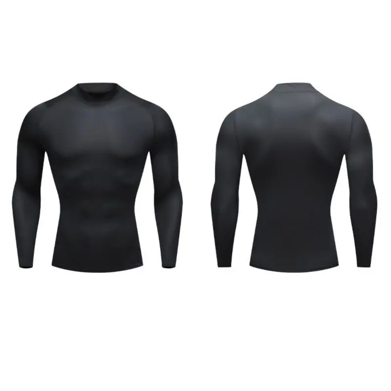 Men Compression Running T-shirt Fitness Tight Long Sleeve Sport Shirts Training Jogging Tops Gym Sportswear Quick Dryer T-shirt