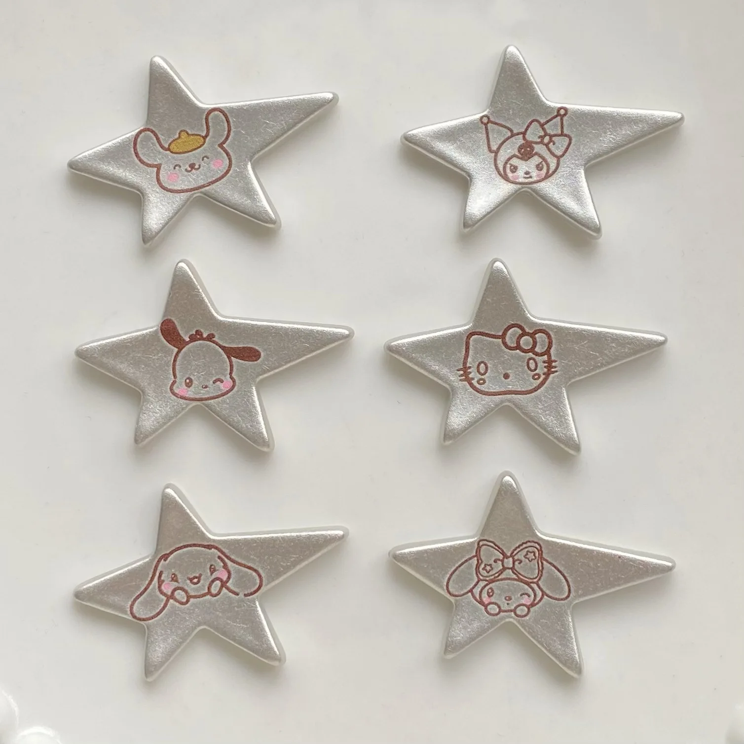 

5pcs miniso series sanrio Звезда Мультфильм резиновые кабошоны из смолы