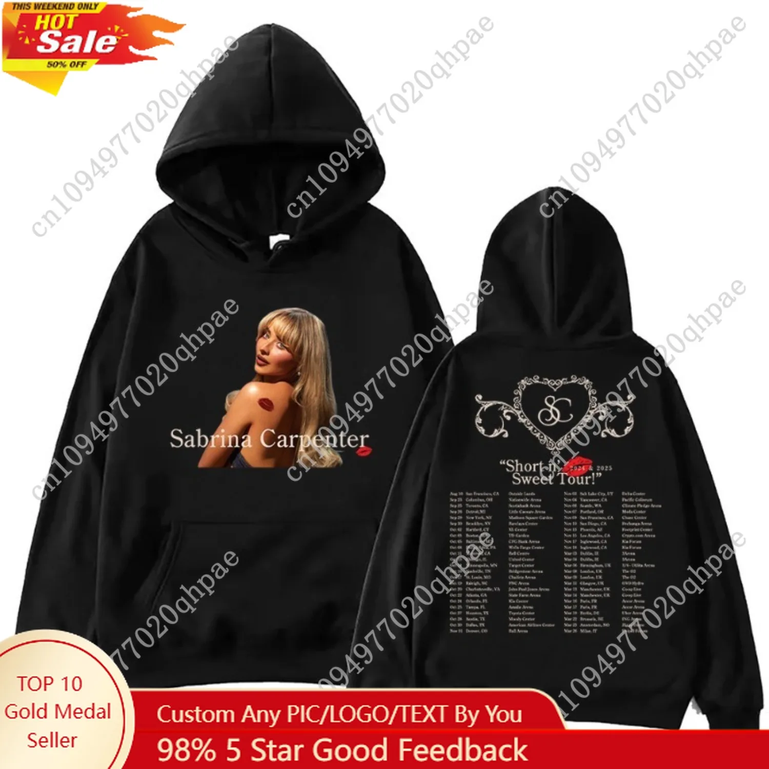 

Sabrina Carpenter Short N' Sweet Tour Hoodies Unisex Printed Hooded Street Wear Hooded Pullover Harajuku Sportswear Fashion