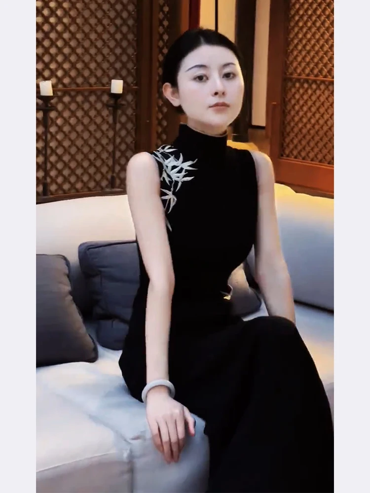 2025 Odzież damska Temperament cheongsam z nadrukiem 0701