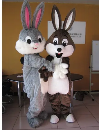 New Adult Hot Sale Foam Cute 2pcs Both Rabbits Fancy Cartoon Mascot Costume Plush Christmas Fancy Dress Halloween Mascot Costume