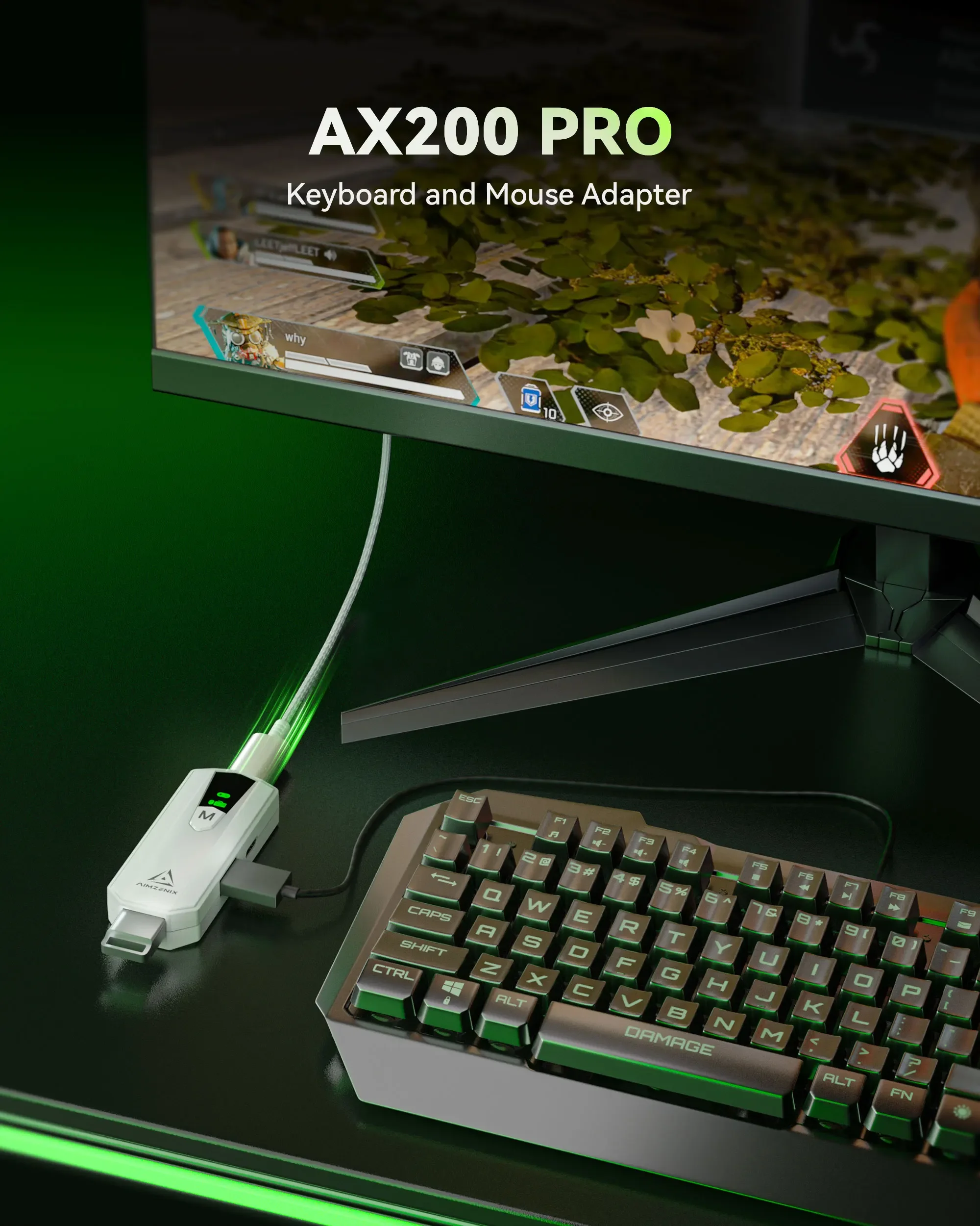 AIMZENIX AX200PRO Адаптер для клавиатуры и мыши высокопроизводительный конвертер | Совместим с популярными играми FPS. Платформа ПК Фото №2