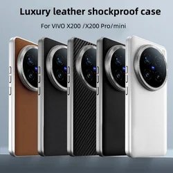Case For VIVO X200 Ultra  X200 Pro MINI Cover Luxury Leather PC Shockproof Case For VIVO X200Ultra Anti-slip Bumper Funda