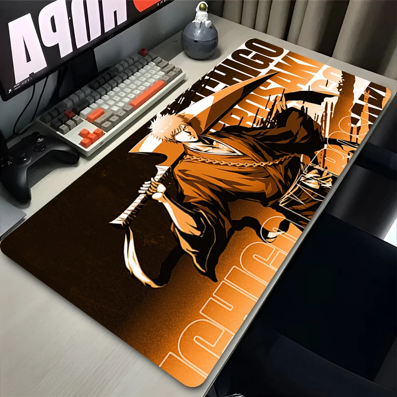 Mousepad Large Gaming Pc Accessories Anime B-Bleach Mouse Pad Computer Gamer Cabinet Keyboard LockEdge Available Sizes Desk Mat